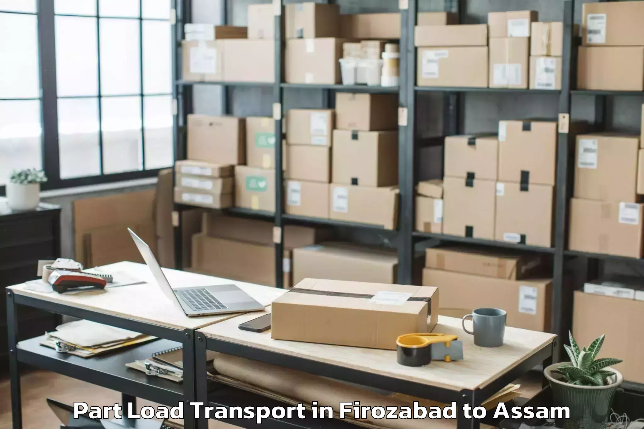 Professional Firozabad to Salonibari Airport Tez Part Load Transport